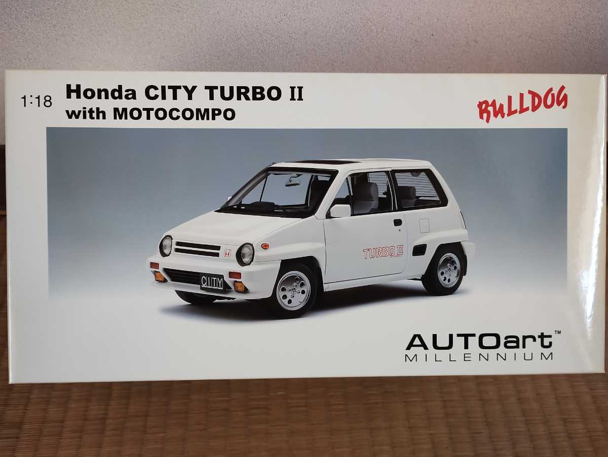 ホンダ シティ ターボII 　ホワイト モトコンポ　 1/18 新品未使用_画像1