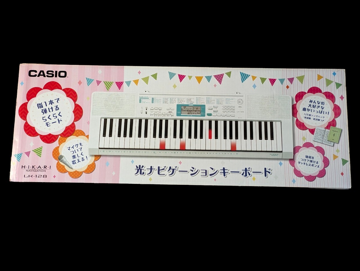 動作品 カシオ CASIO 61鍵盤 LK-128 光ナビゲーションキーボード 音源豊富 鍵楽器 情操教育 電子ピアノ 電子キーボード シンセサイザー_画像1