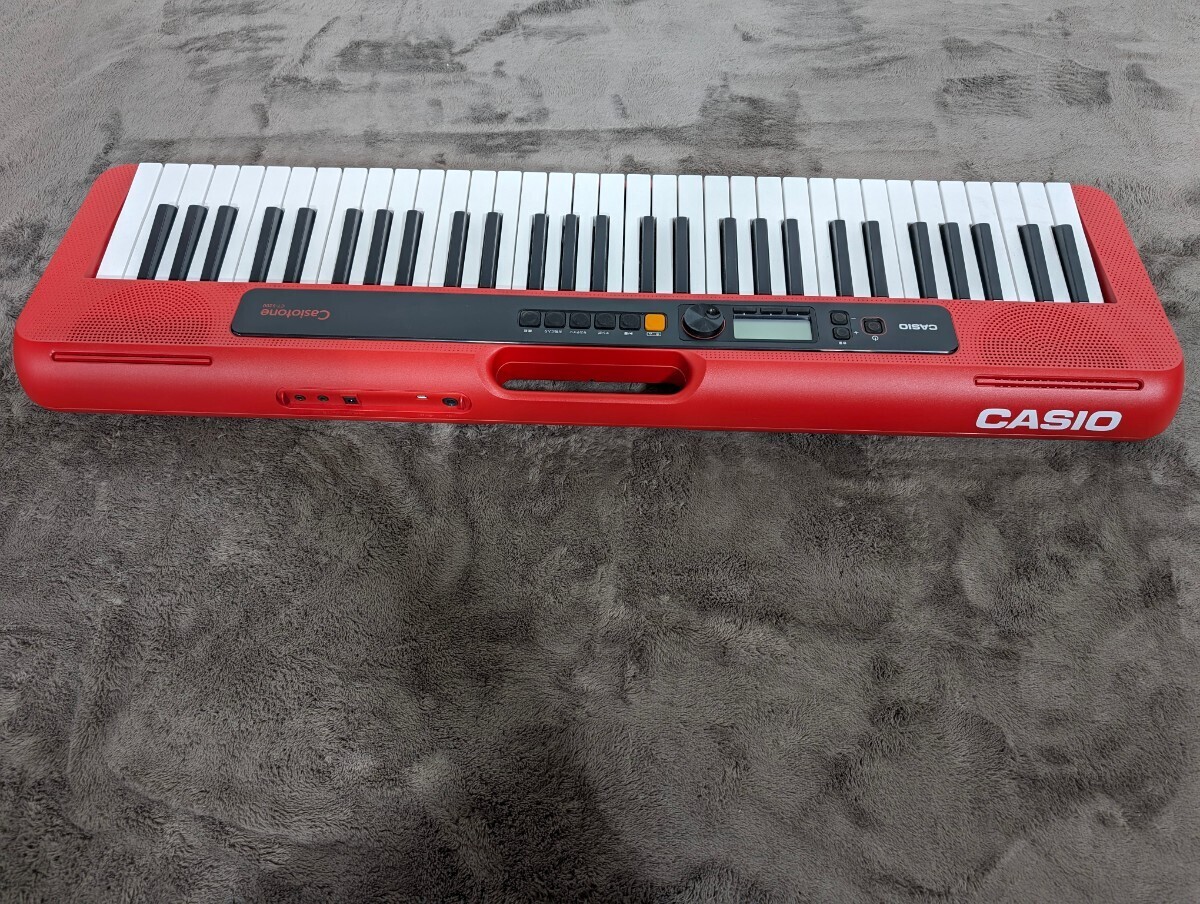 動作品 美品 CASIO カシオ 電子キーボード CT-S200RD 2020年製 カシオトーン 譜面台 電子ピアノ 赤 鍵盤 楽器 音楽 レッド RED_画像2
