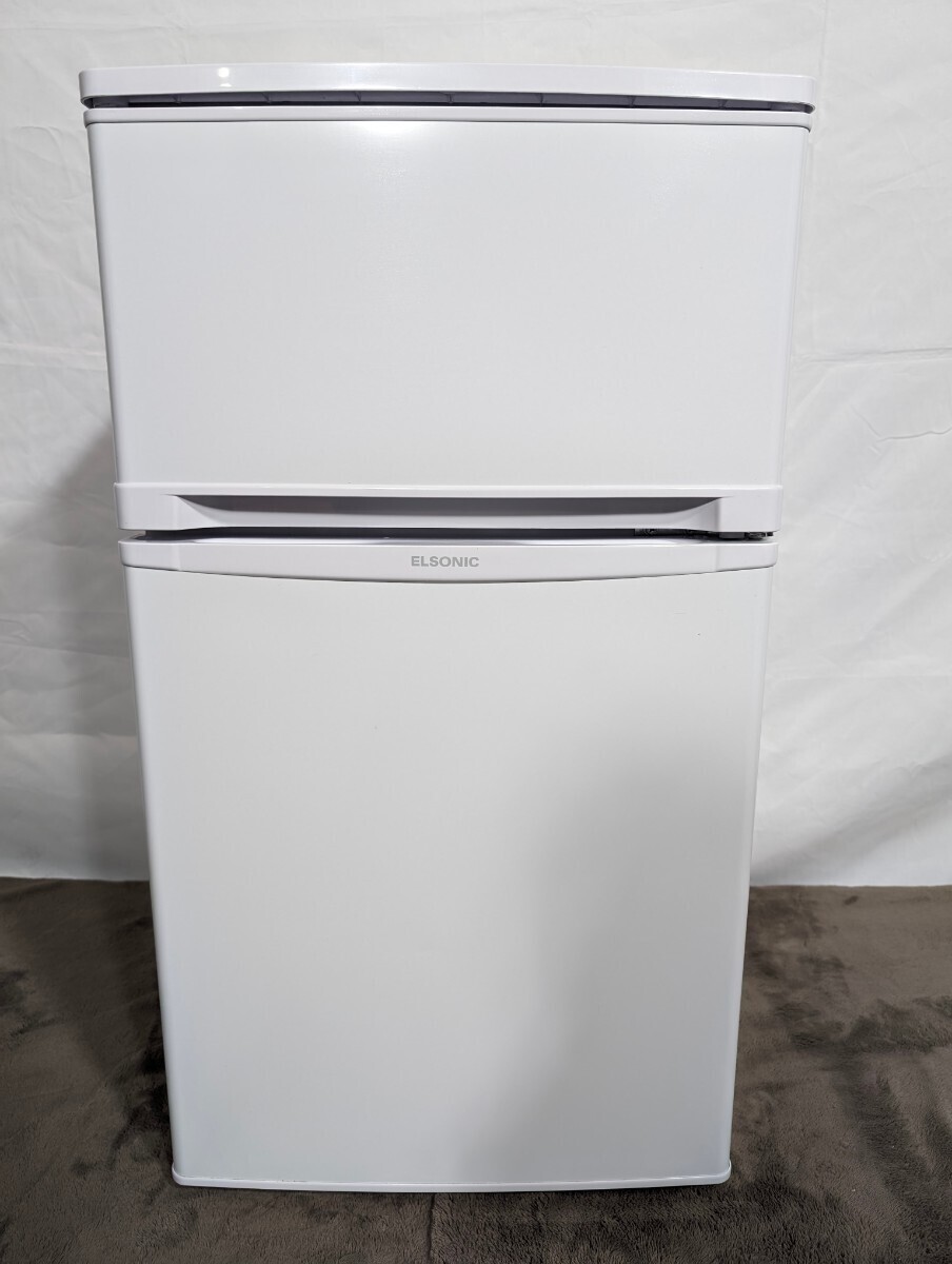 動作品 神奈川発 直接引き取り可 2023年製 ELSONIC エルソニック EJ-R832W 83L 2ドア ノンフロン冷凍冷蔵庫 白 ホワイト WHITE ノジマ電気の画像1