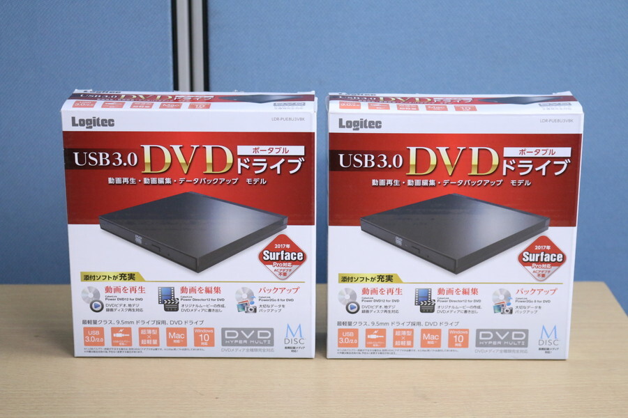 美品!!【ロジテック LDR-PUE8U3VBK】ポータブルDVD２点　管24ざ280_画像1