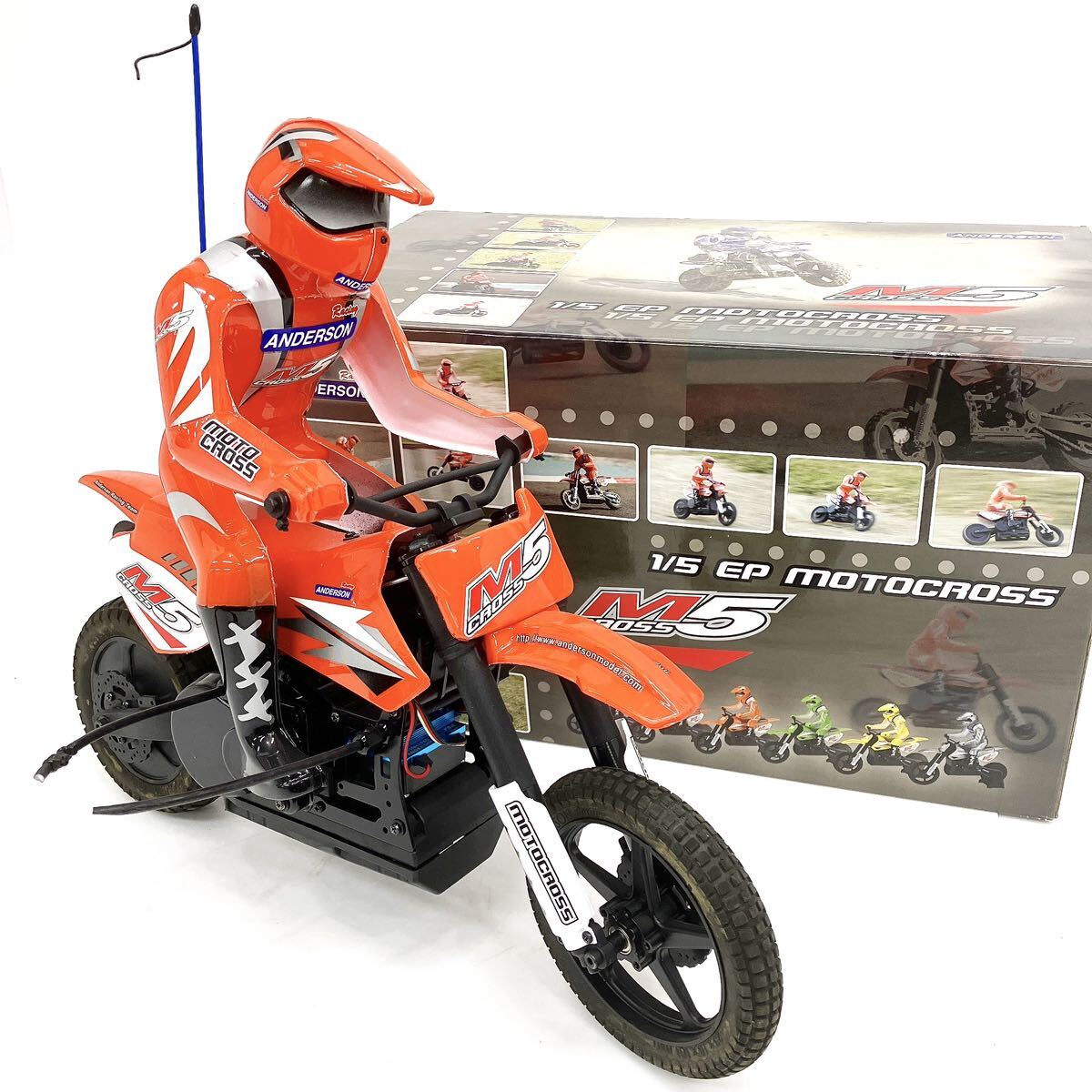 ANDERSON M5 CROSS 1/5 EP モトクロス バイク ラジコン おもちゃ 箱付き alp川0227の画像1