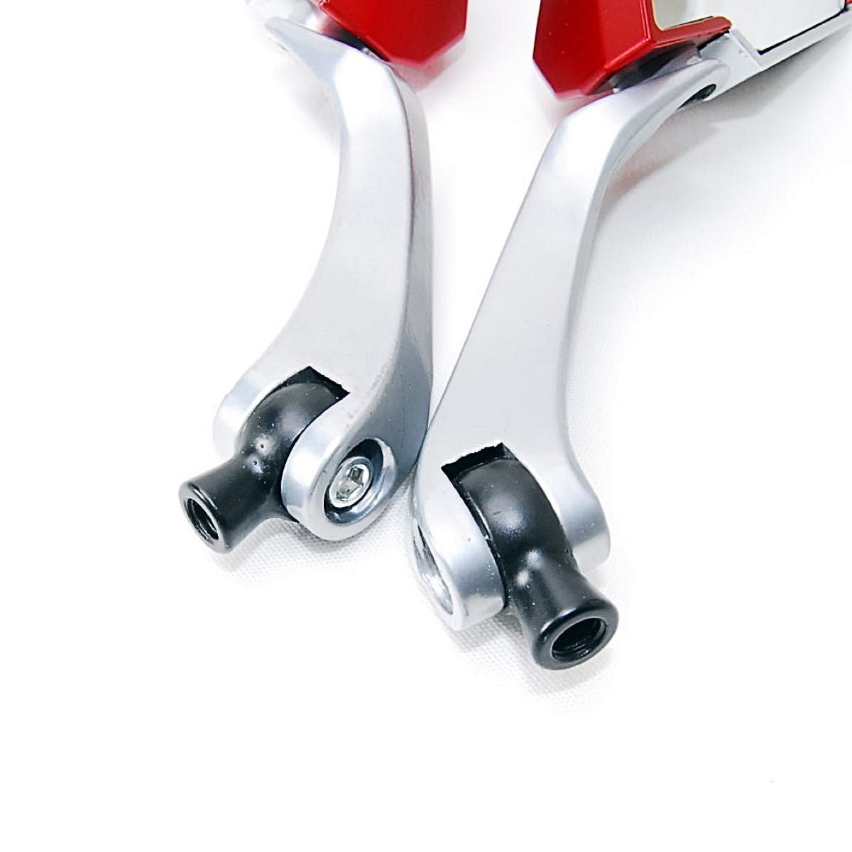 バイクカスタム用 ダイヤミラー レッド 4種類の変換アダプター付 サイドミラー バックミラー オートバイ 原付 スクーター 赤