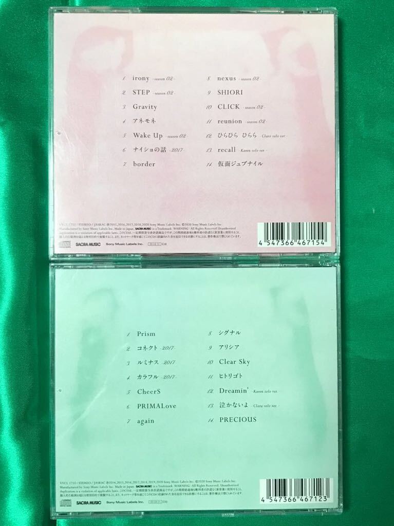 【ベスト盤CD/2枚セット】クラリス　ClariS ClariS 10th Anniversary BEST 「Green Star」＋「Pink Moon」帯付き中古CD_画像3
