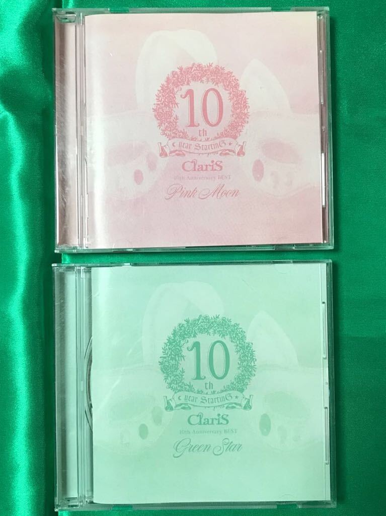 【ベスト盤CD/2枚セット】クラリス ClariS ClariS 10th Anniversary BEST 「Green Star」＋「Pink Moon」帯付き中古CDの画像2