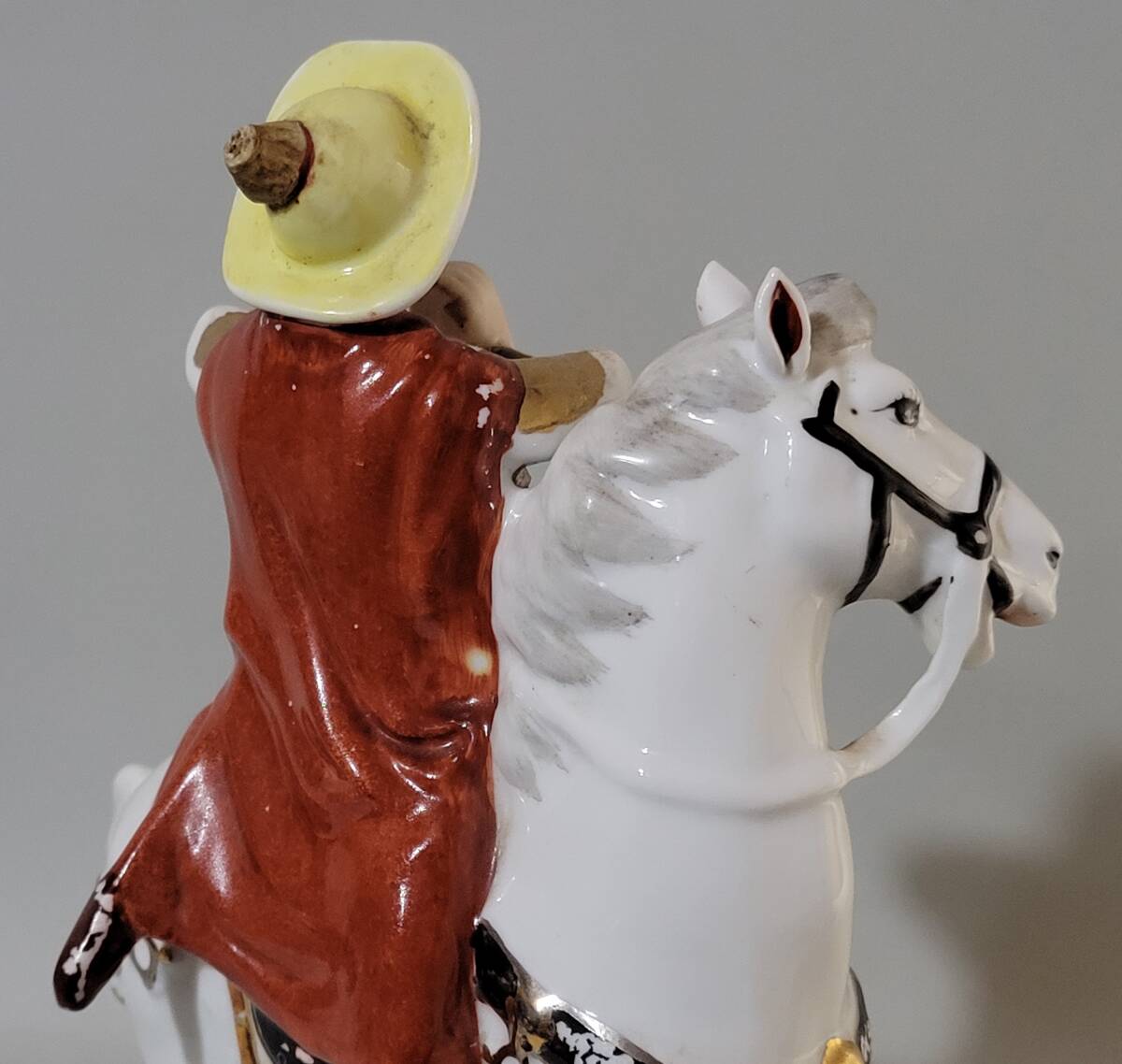 古美術柳　時代唐物 彩色 平陽公主騎馬像「中国製造　made in china」　　_画像6
