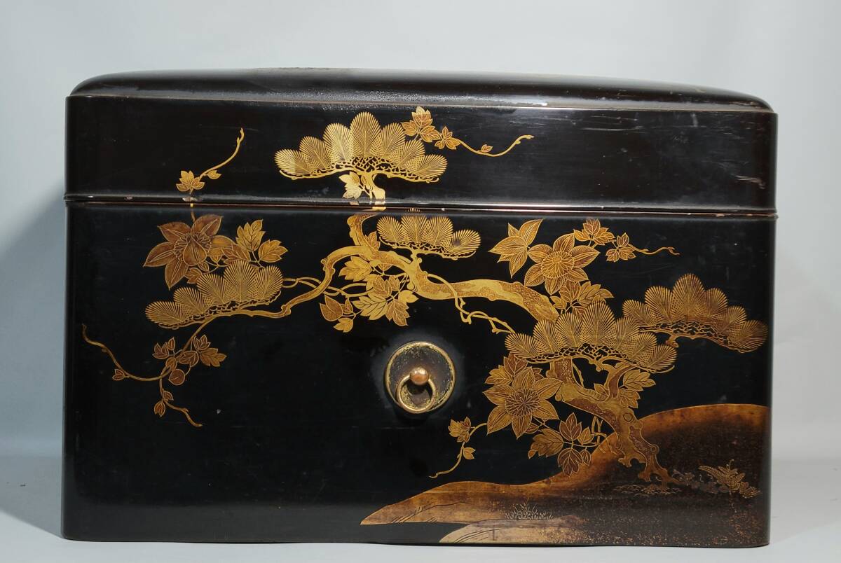  old fine art . era most skillful height pcs temple lacqering pine . ivy flower writing box to hold letters 