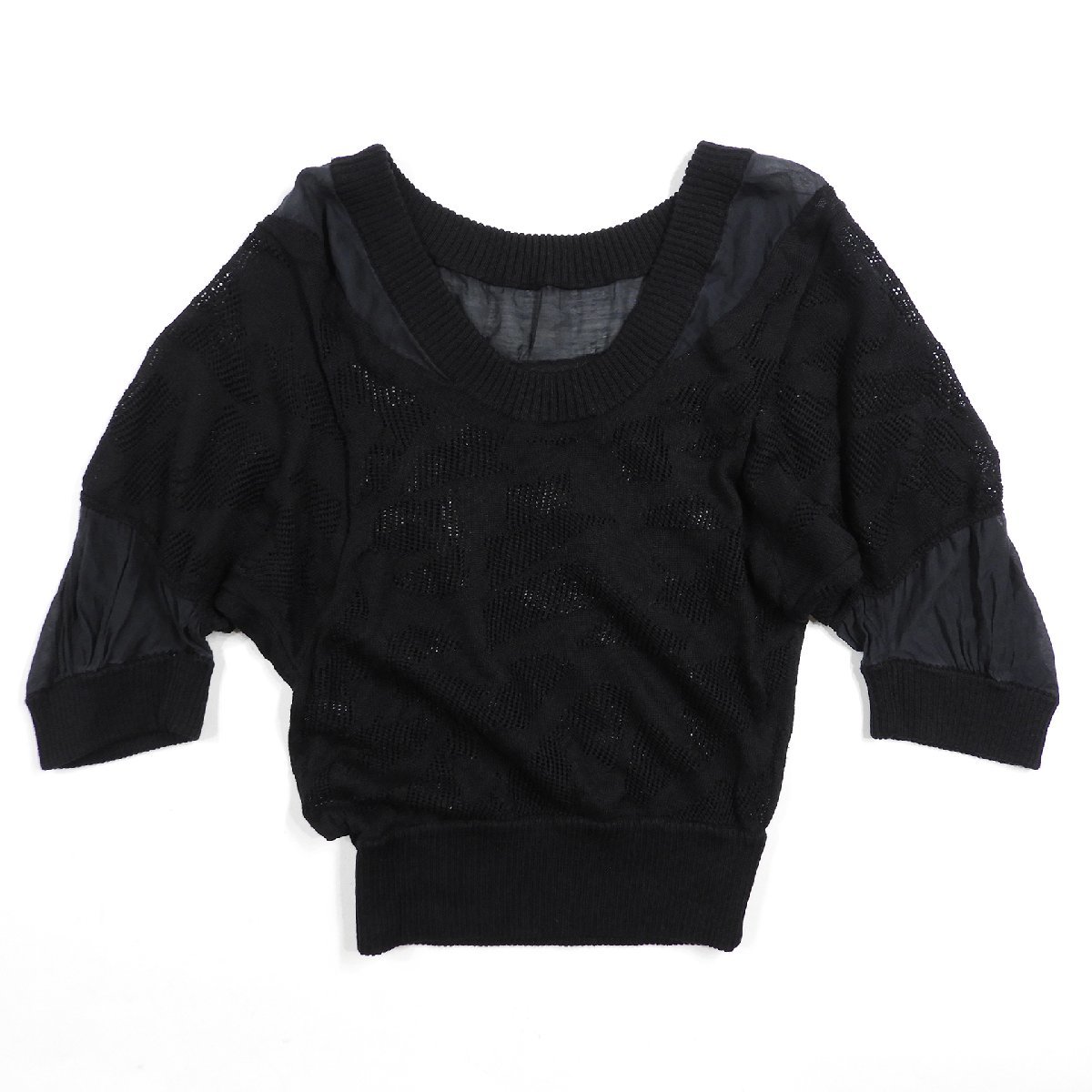ANTEPRIMA Anteprima deformation knitted black #17036 postage 360 jpy tops lady's casual sweater 