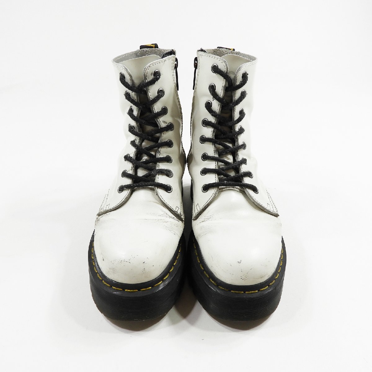 Dr.Martens ドクターマーチン JADON 8ホールブーツ ホワイト size UK7 #16996 パンク ロック アメカジ サイドジップ レースアップ レザー_画像2