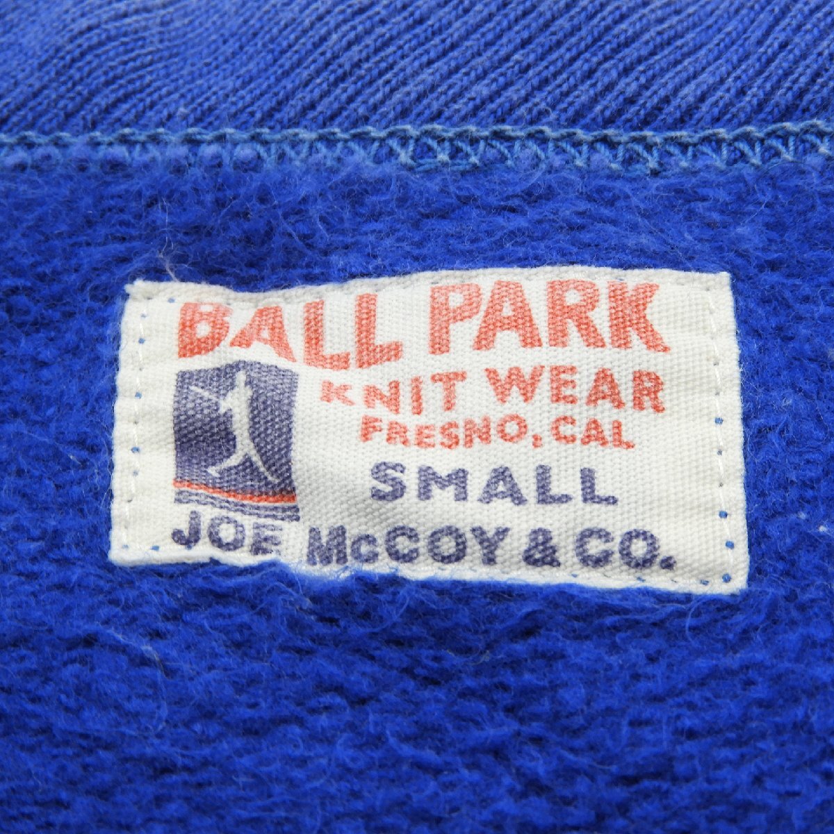 The REAL McCOY'S リアルマッコイズ スウェットシャツ ブルー 前V はめ込み Size S #17446 アメカジ スエット トレーナー_画像4