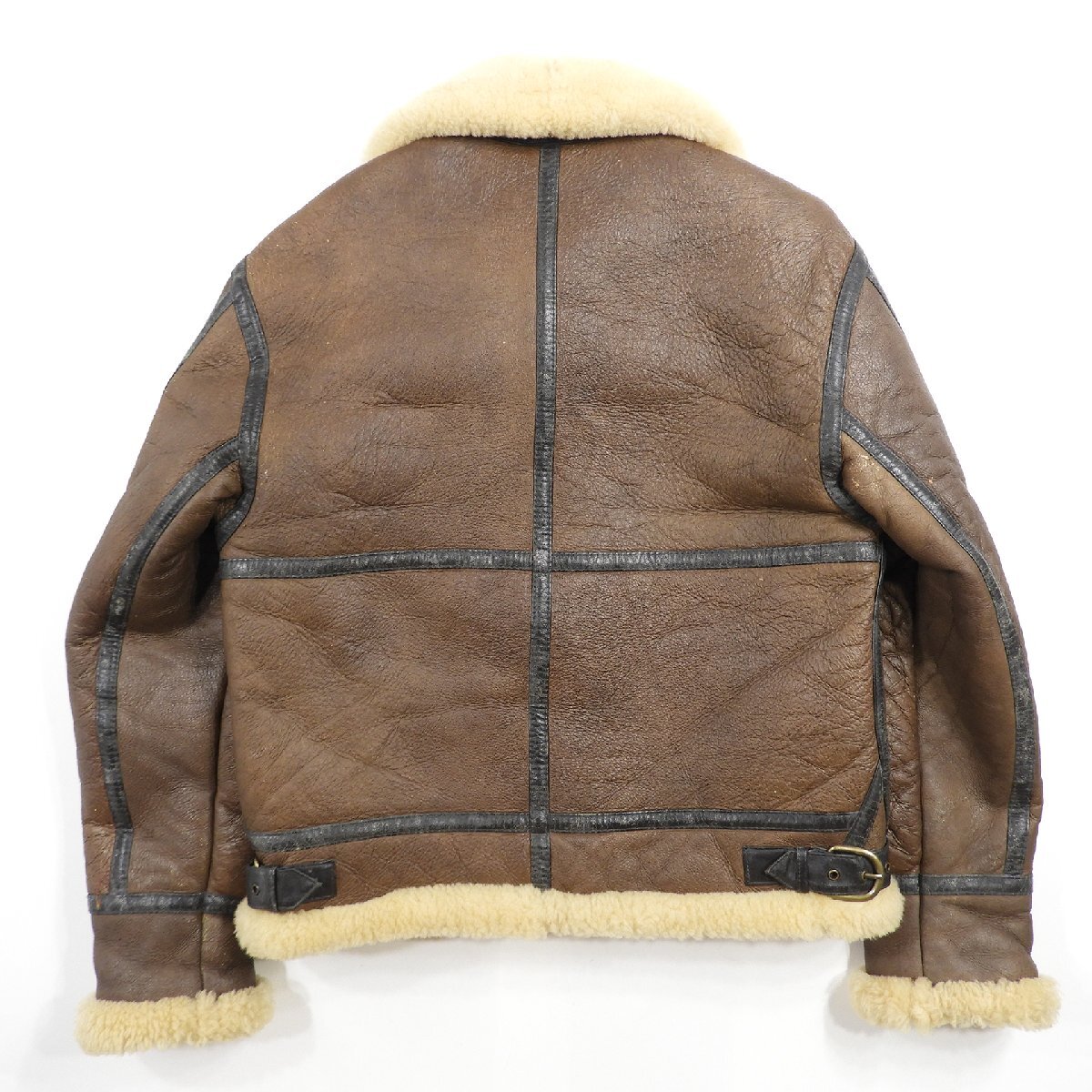 B-3 type mouton jacket Size M #17728 Old American Casual military sheepskin flight jacket 