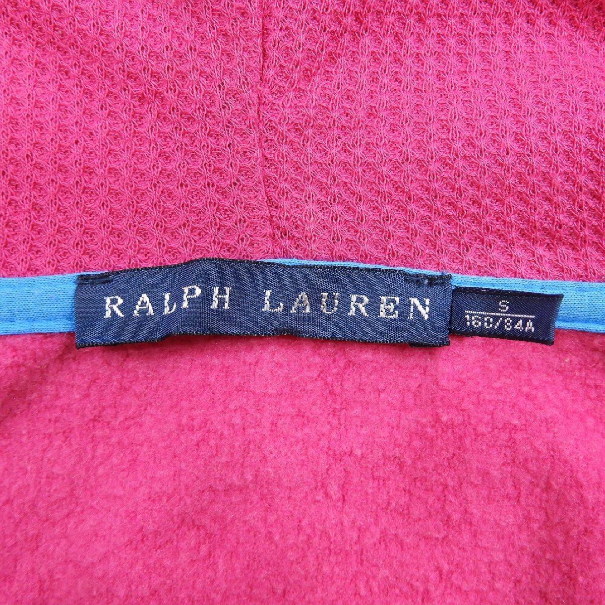 RALPH LAUREN ラルフローレン フルジップ スウェットパーカー ビッグポニー ピンク size S #17958 レディース スエット アメカジ デカロゴ_画像3