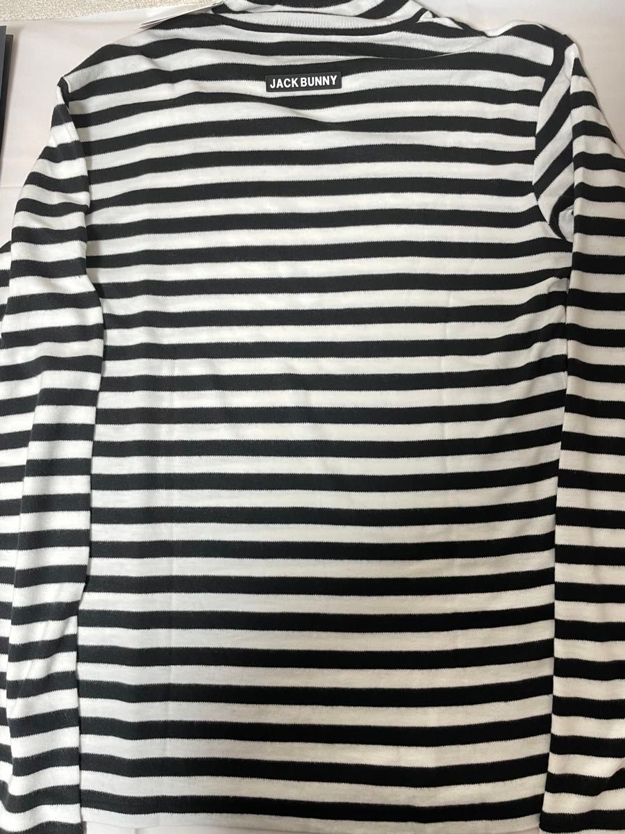 【新品未使用タグ付き】パーリーゲイツ ジャックバニー モックネック　アンダーシャツ　サイズ4（M）黒　白　ボーダー　