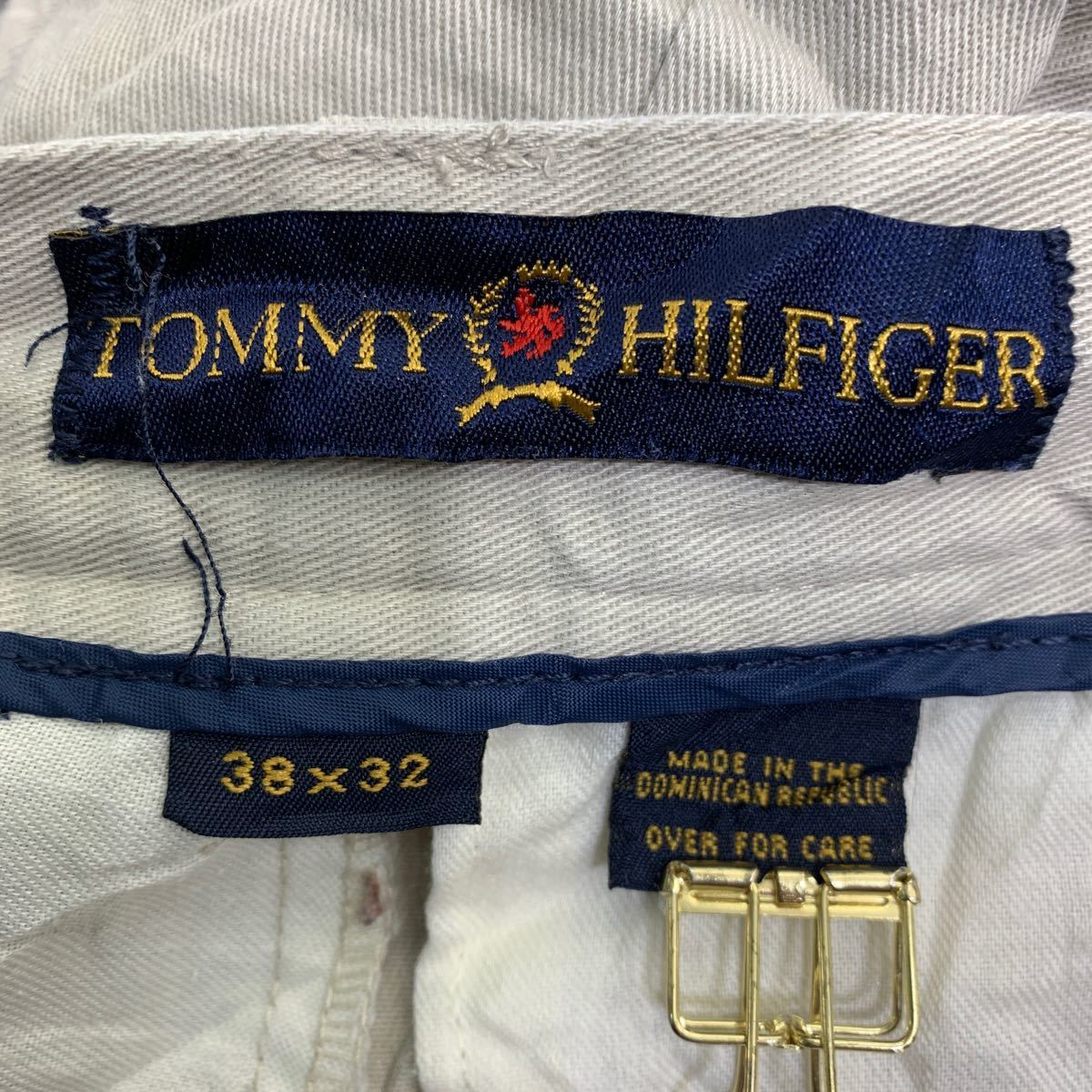 中古 古着 TOMMY HILFIGER チノパンW38 トミーヒルフィガー ビッグサイズ ライトベージュ 古着卸 アメリカ仕入 2403-82_画像9