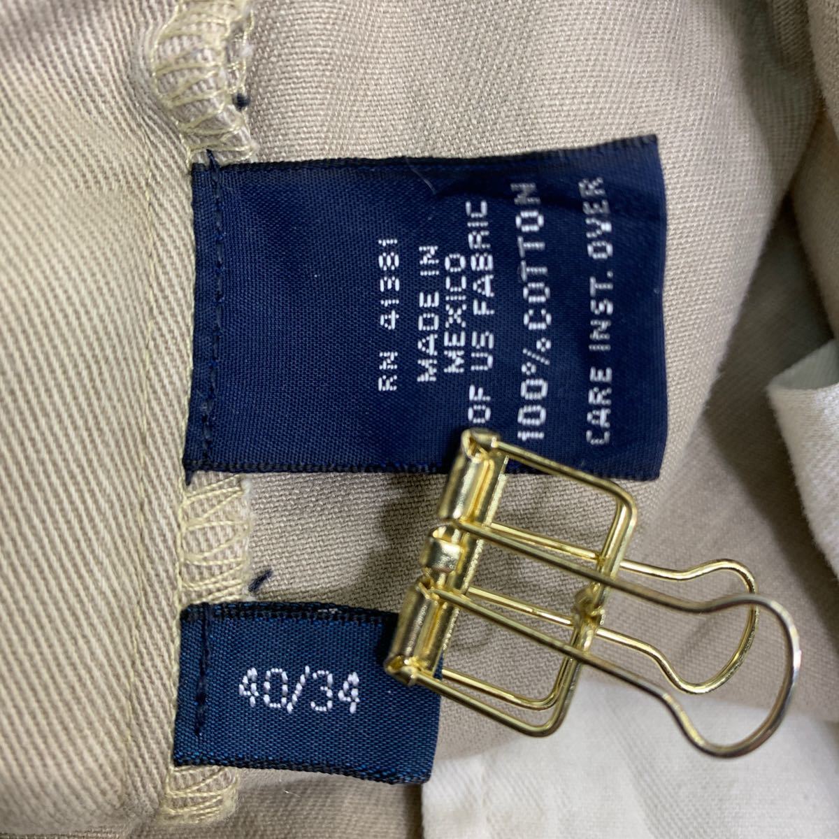 中古 古着 POLO RALPH LAUREN チノパン W40 ポロラルフローレン ビッグサイズ ベージュ コットン メキシコ製 古着卸 アメリカ仕入 2403-51の画像9