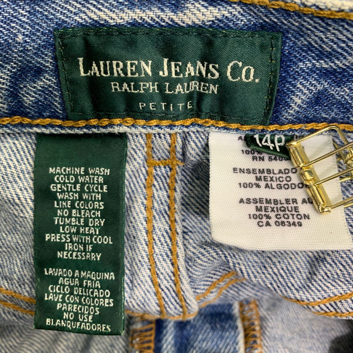 中古 古着 LAUREN JEANS CO. デニムパンツ W33 ローレンジーンズ レディース ブルー コットン メキシコ製 古着卸 アメリカ仕入 2403-370_画像9