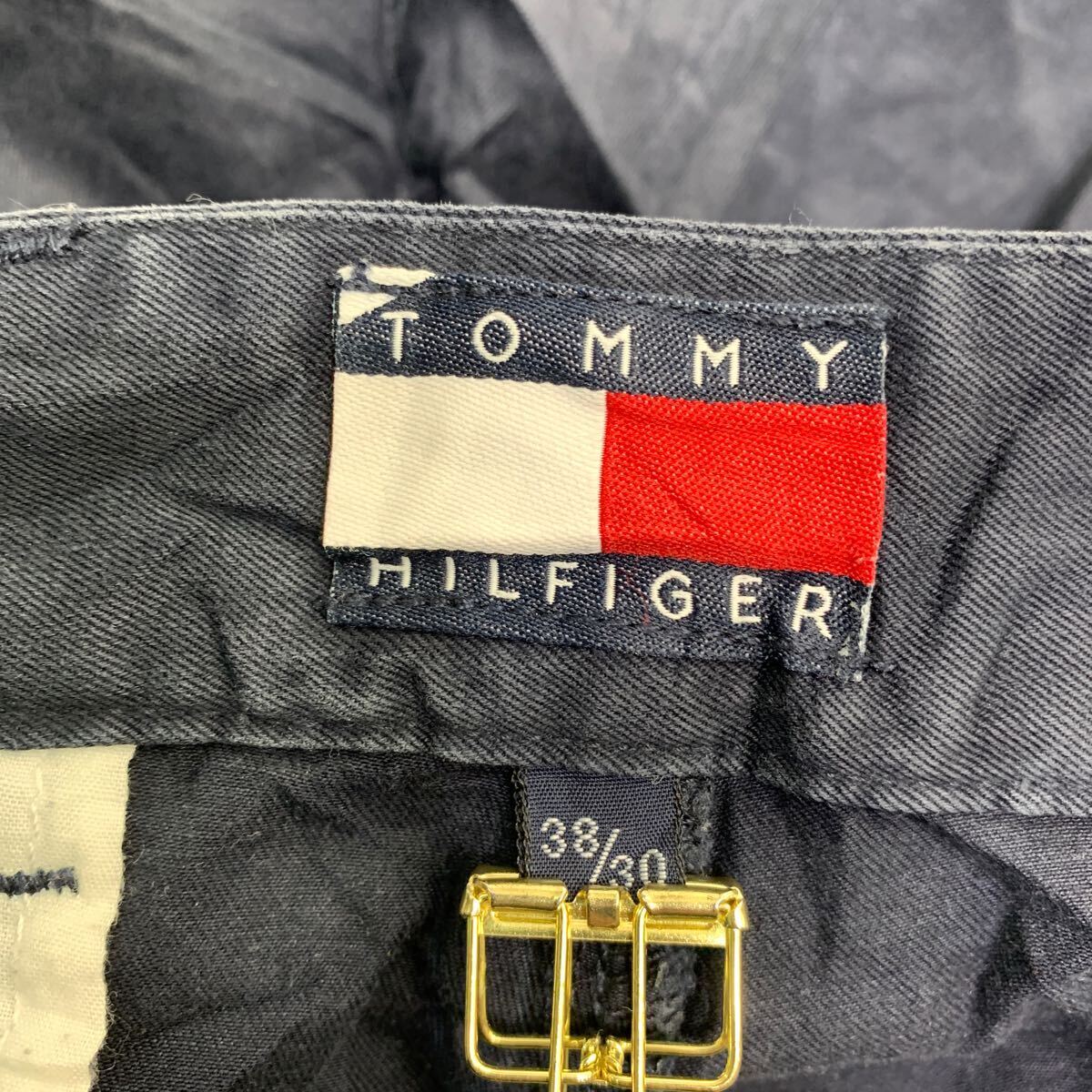 中古 古着 TOMMY HILFIGER チノパン W38 トミーヒルフィガー ビッグサイズ ネイビー 古着卸 アメリカ仕入 2403-673_画像7