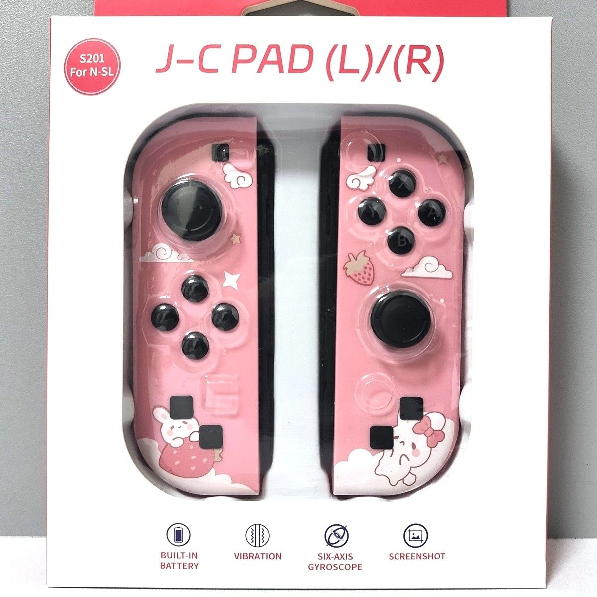 【新品】ジョイコン 連射 充電口付 Joy-Con ピンク いちご うさぎ