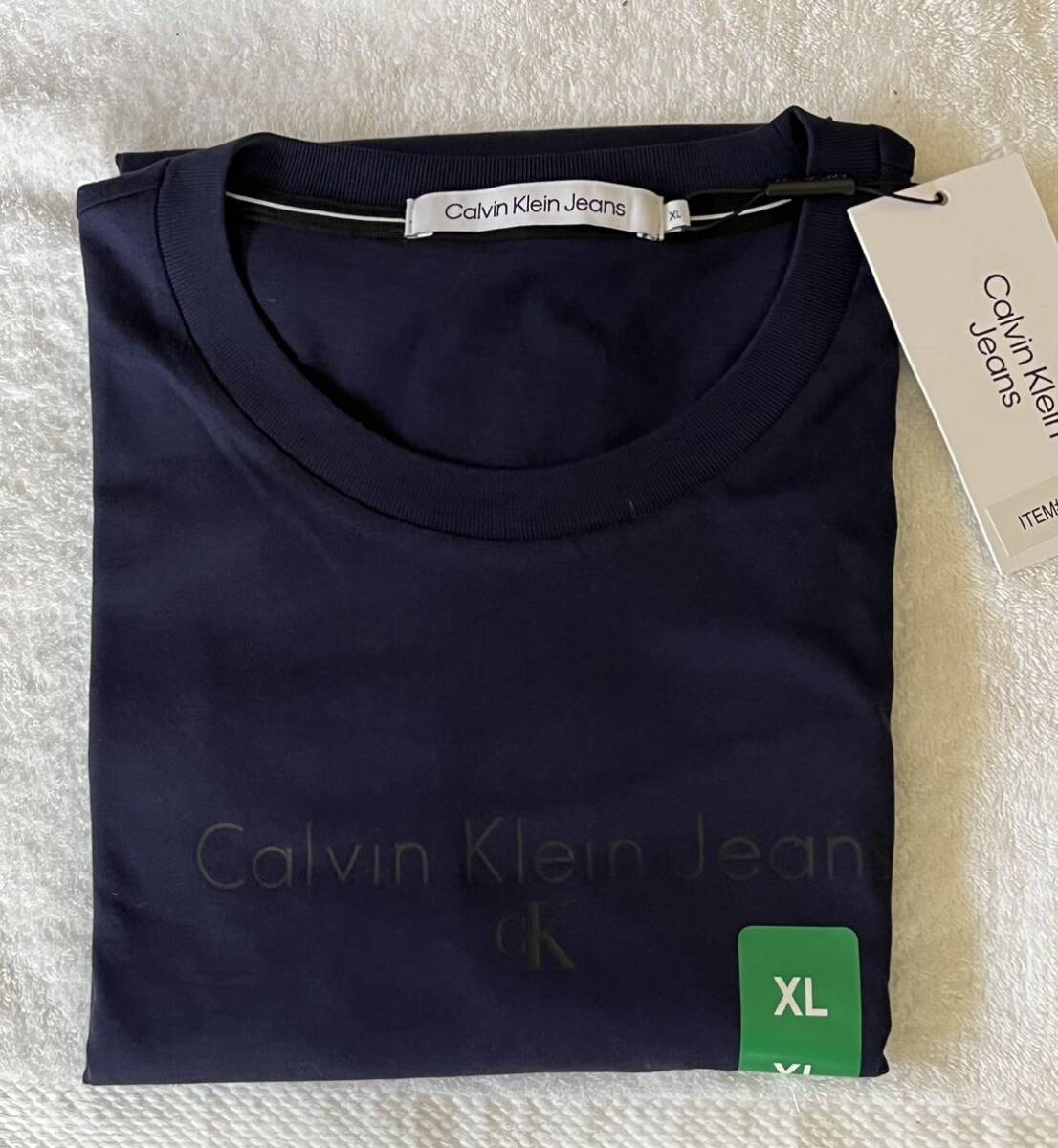 【送料無料】新品■Calvin Klein Jeans カルバンクライン メンズ Tシャツ 紺 XL【日本サイズLL～3位】 正規品 クールネック N3_画像1