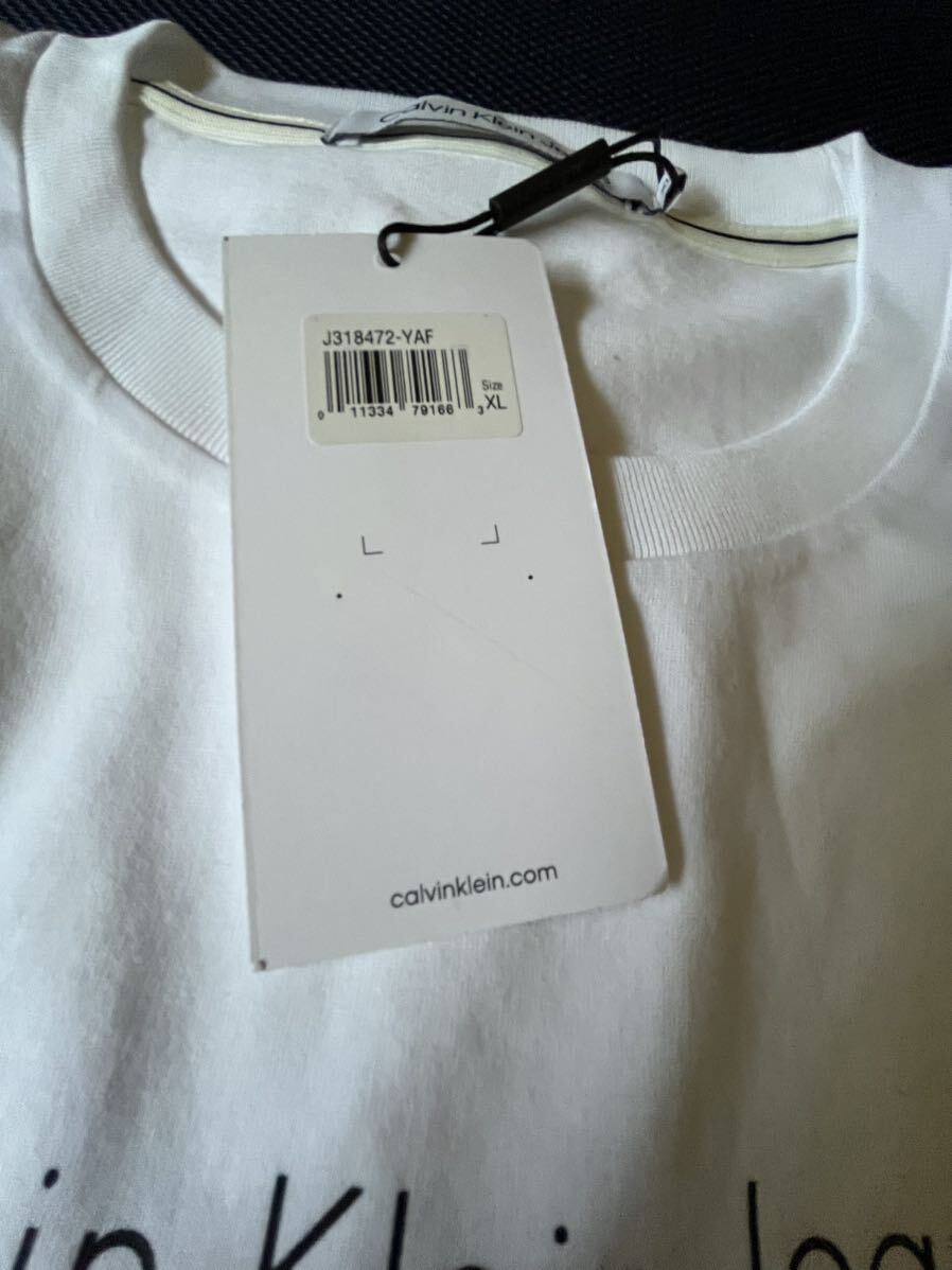 【送料無料】新品■Calvin Klein Jeans カルバンクライン メンズ Tシャツ 白 XL【日本サイズLL～3位】 正規品 クールネック W3_画像5
