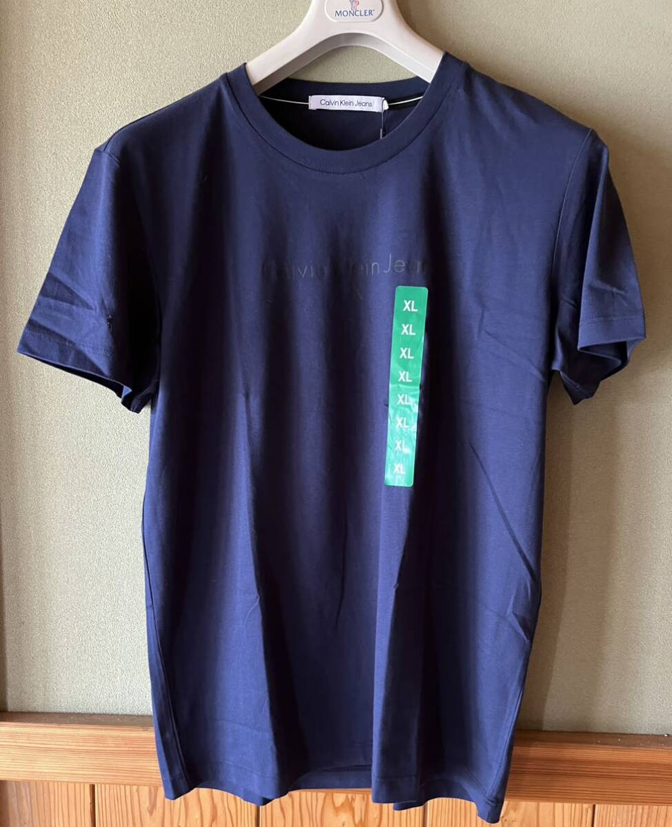 【送料無料】新品■Calvin Klein Jeans カルバンクライン メンズ Tシャツ 紺 XL【日本サイズLL～3位】 正規品 クールネック N3_画像2