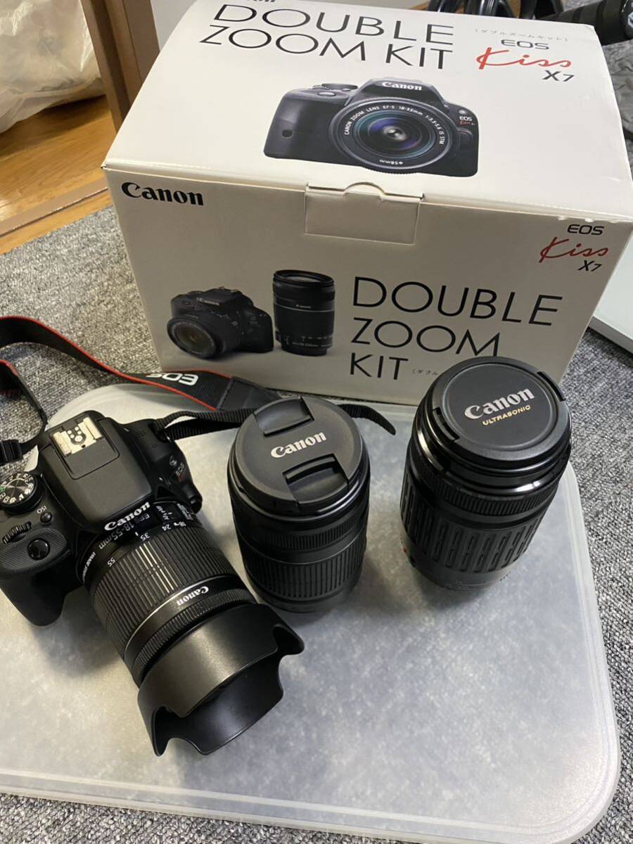 8年前8万円で購入 75-300mm望遠レンズもセット EOS Kiss x7 ダブルズームキット Canon 一眼レフ_画像1