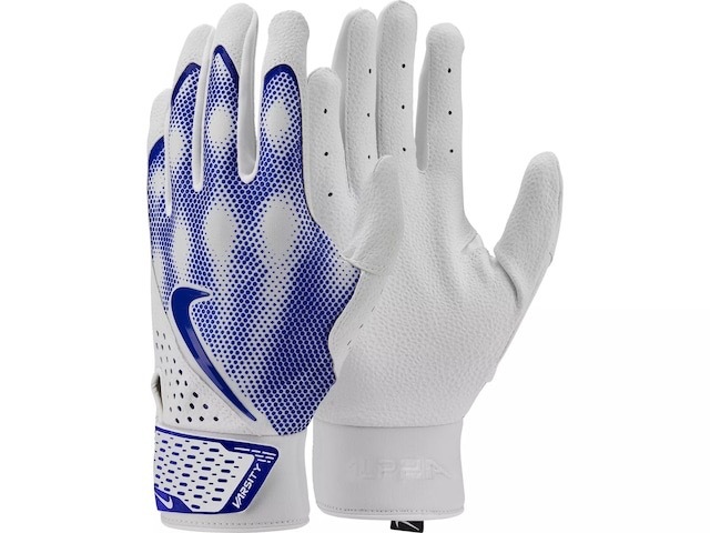 ★USサイズ L（日本XLサイズ）★ ナイキ 野球 バッティング グローブ Nike Alpha Varsity Batting Gloves 両手組 手袋 ロイヤルブルー