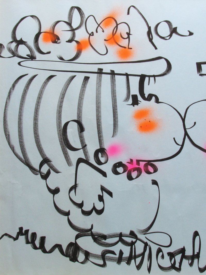 【GINZA絵画館】水森亜土　４０号・作品・亜土ちゃん・希少な肉筆・１点もの・とってもカワイイ！　K41H3V5A3D4C8H_画像6