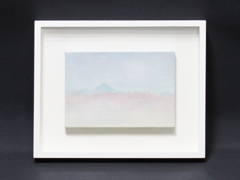 【GINZA絵画館】村上紘一　油絵サムホール「山のある風景」いやし系・気鋭作家・１点もの　KY71H5J4B4P8L2X_画像3