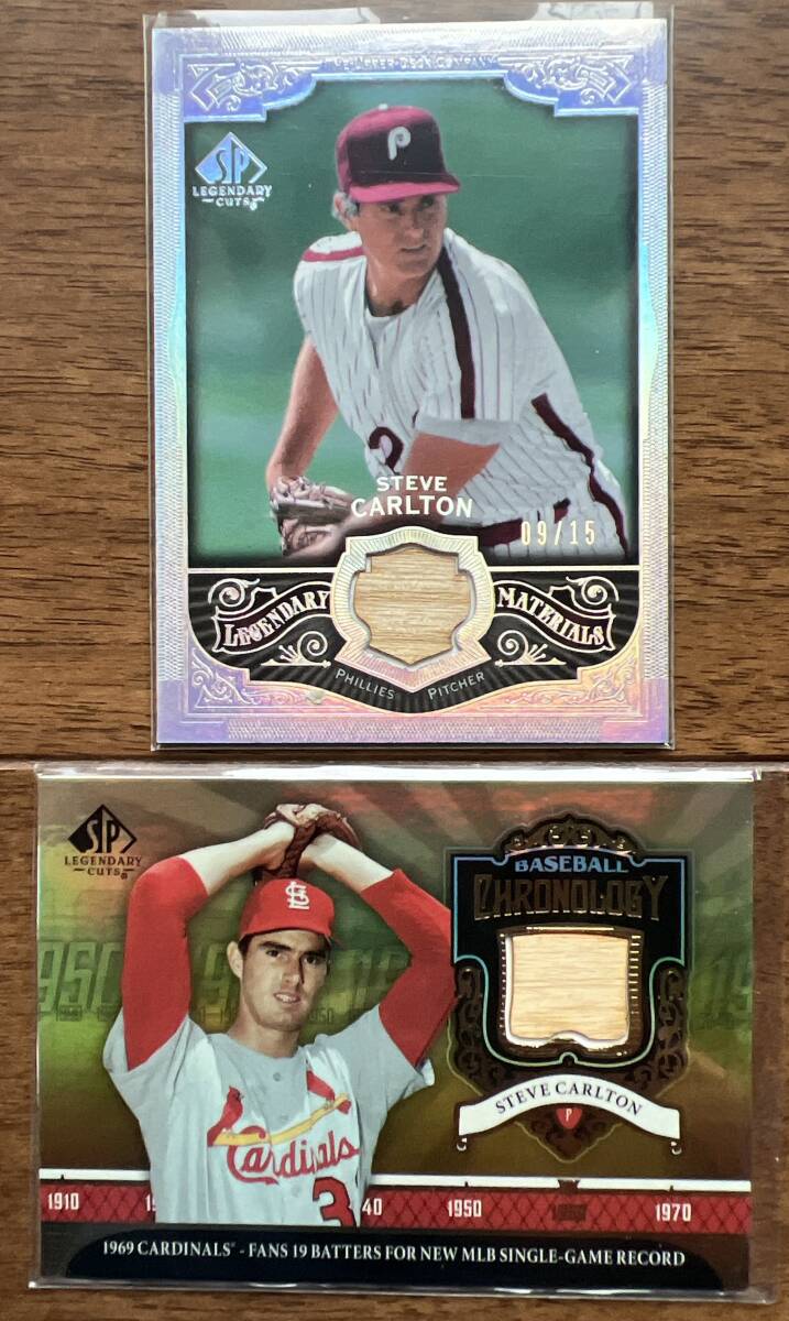 MLB 「Steve Carlton」 メモラビリアカード 2枚セット Topps, Panini, Upper Deck, Fleerなど  の画像1