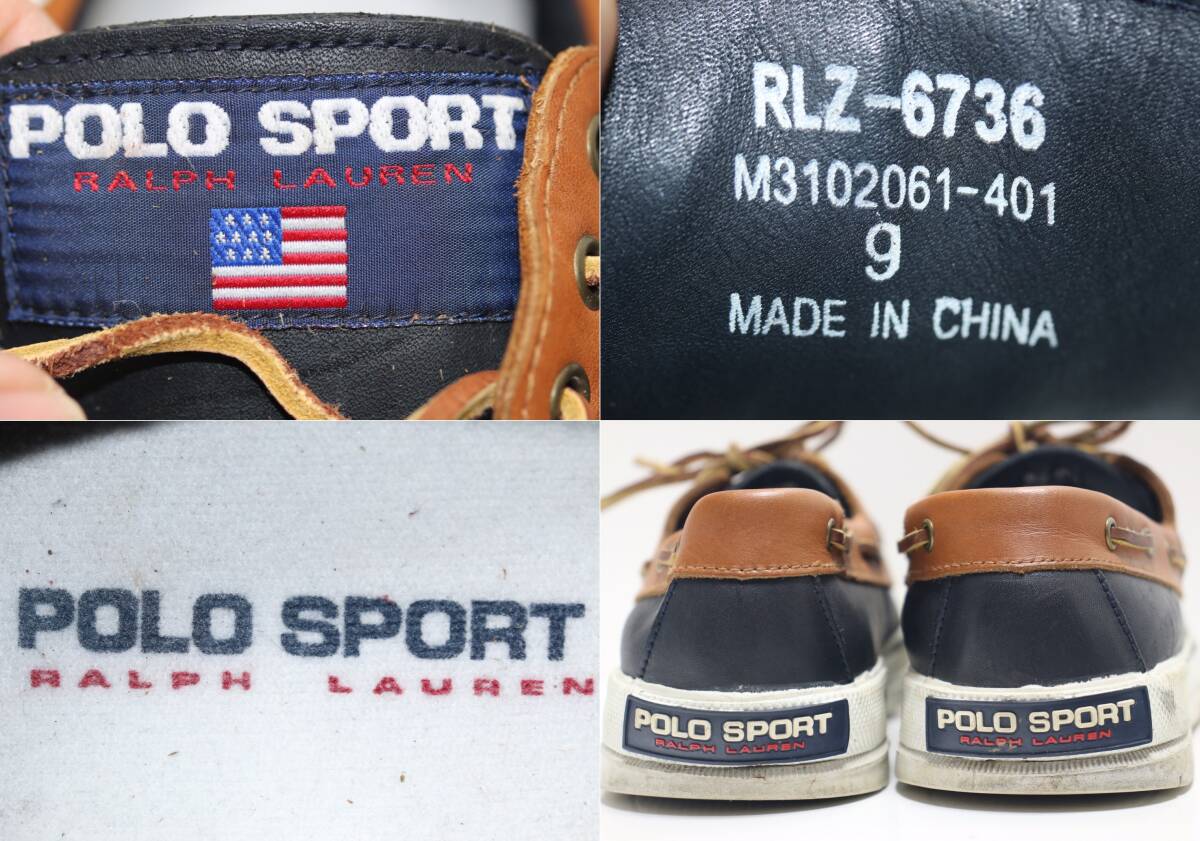 POLO SPORT デッキシューズ革靴◆27-27.5cm◆US9◆美品◆ポロ スポーツ◆RALPH LAUREN◆レザーモカシン◆USA購入_画像6