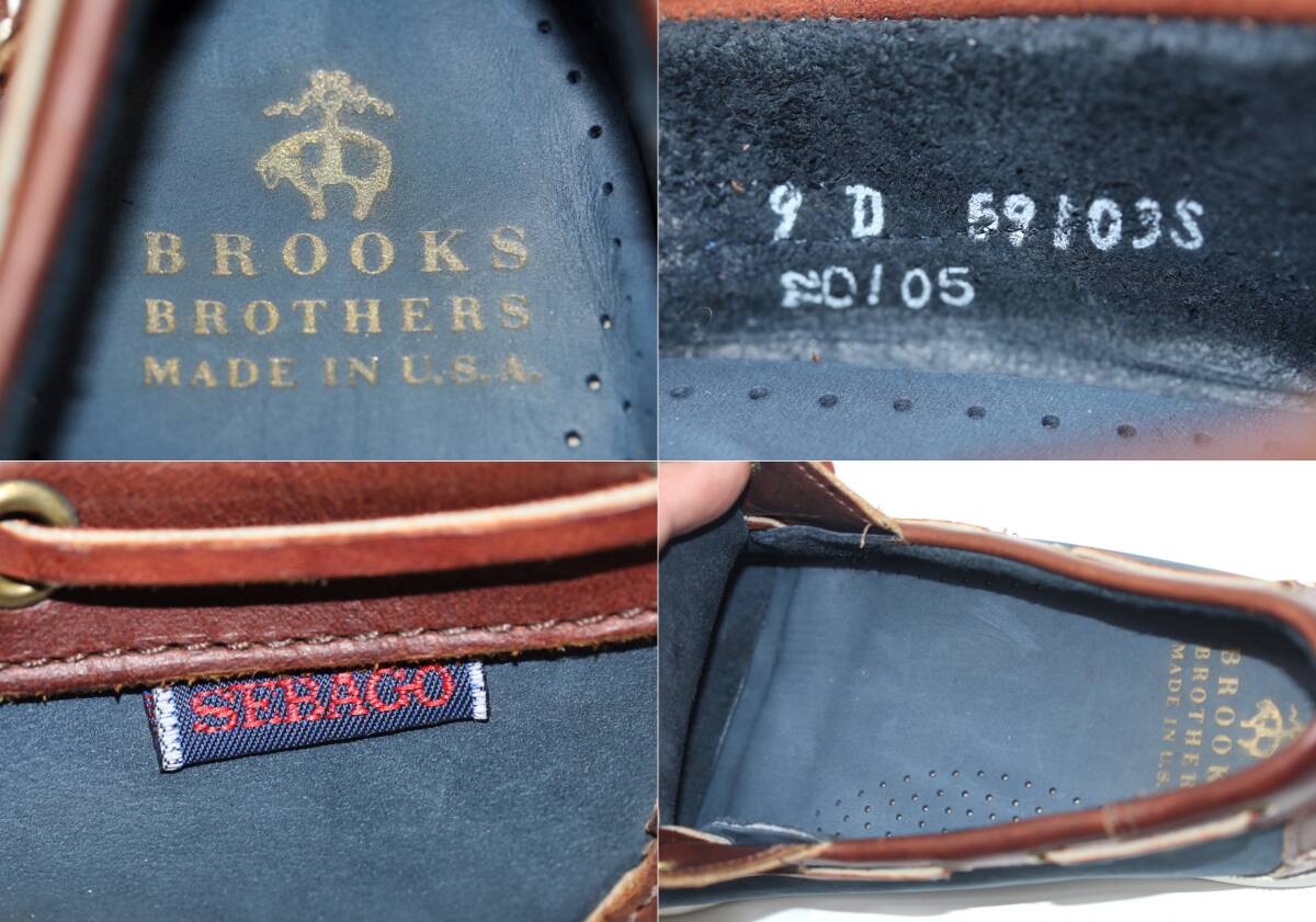 ブルックスブラザーズ　デッキシューズ革靴◆27cm◆US9D◆美品◆USA製◆SEBAGO製◆BROOKS BROTHERS◆セバゴ◆レザーモカシン◆USA購入_画像7