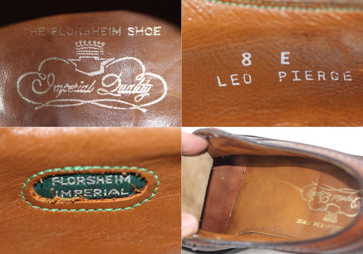 ビンテージ フローシャイム インペリアル　ロングウイングチップ革靴◆26cm◆8E◆USA製◆超美品◆ケンムール◆FLORSHEIM IMPERIAL◆USA購入_画像7