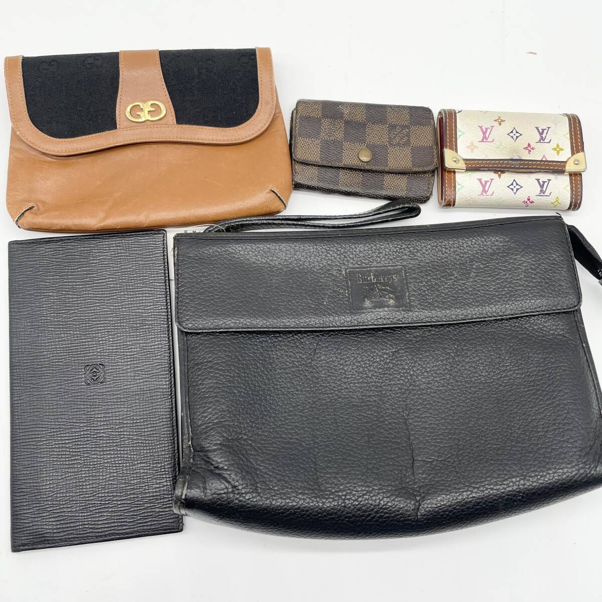 LOUIS VUITTON GUCCI バーバリー LOEWE【 美品含む バッグ 財布 まとめ 5点 セット 】ルイヴィトン グッチ BURBERRY モノグラム レザー_画像1