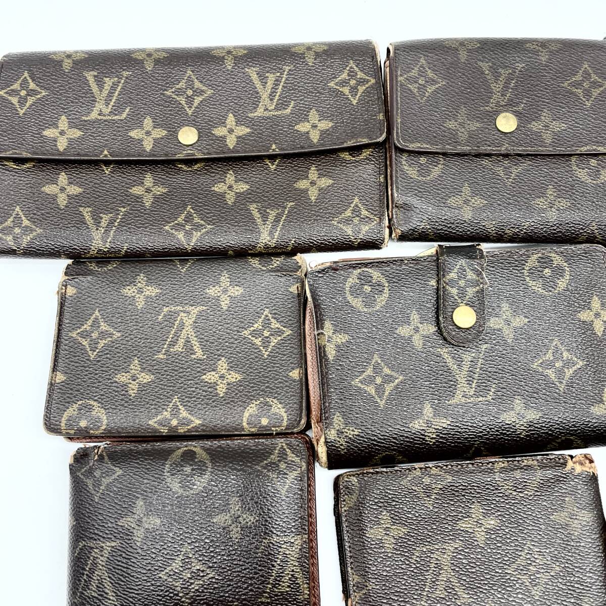 LOUIS VUITTON【 20点 まとめ セット 】ルイヴィトン 長財布 折り財布 モノグラム 小物 大量 LV レザー ポルト ウォレット ジャンク _画像3