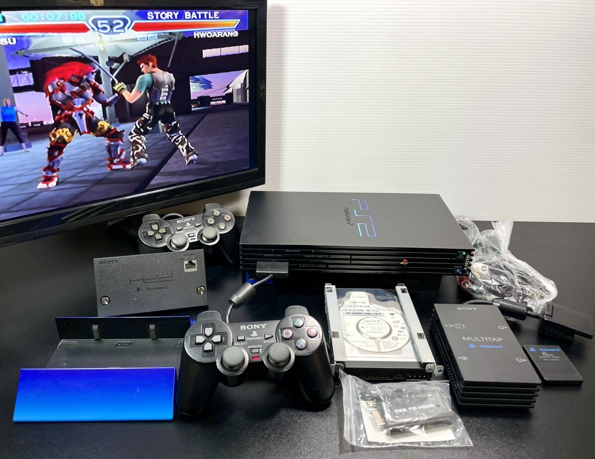  operation goods PlayStation2 PS2 body! super set SCPH-39000 PlayStation 2 pcs controller / memory card / stand /HDMI/HDD/ cable (SS2)