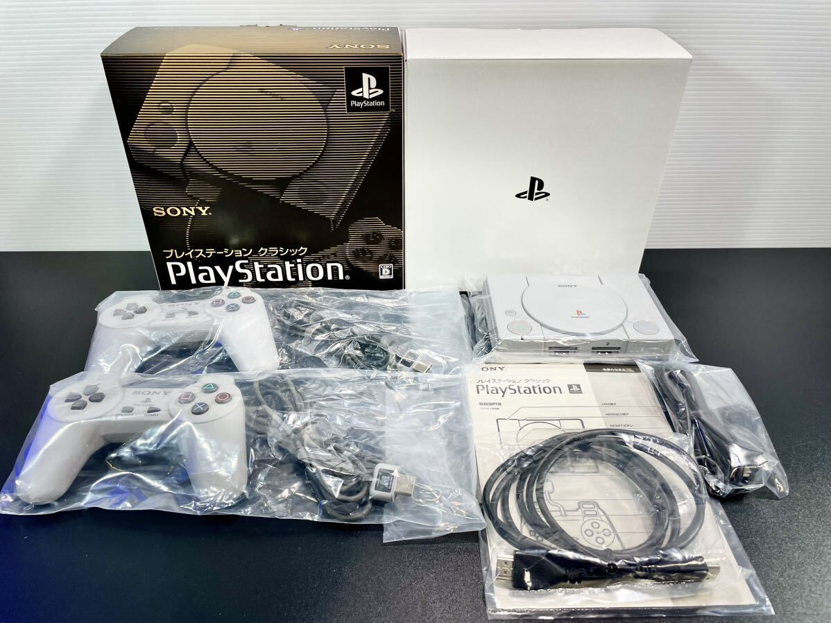 未使用 動作品 美品 PS プレイステーション クラシック mini /ミニ SCPH-1000R 本体 ソニー SONY プレステ セット_画像1