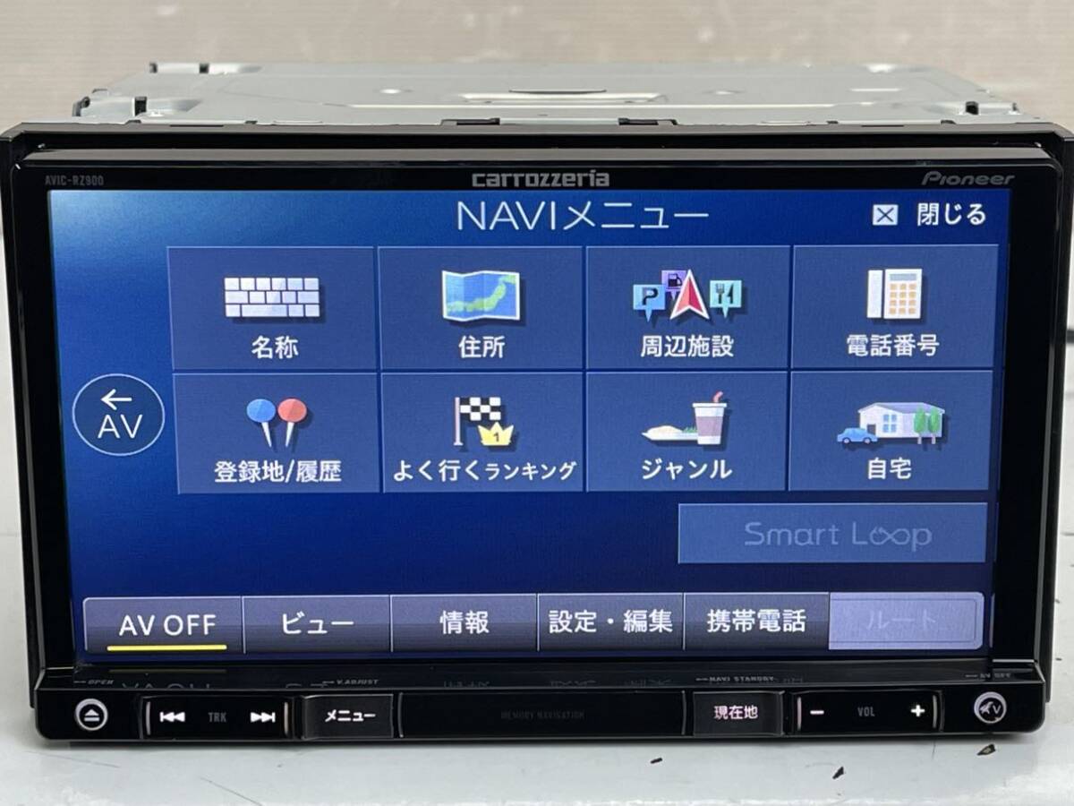 送料無料 動作品 Pioneer carrozzeria AVIC-RZ900-R 2017年地図 カロッツェリア メモリーナビ Bluetooth CD/DVD SD/TV/USB/iPod(E68)_画像3