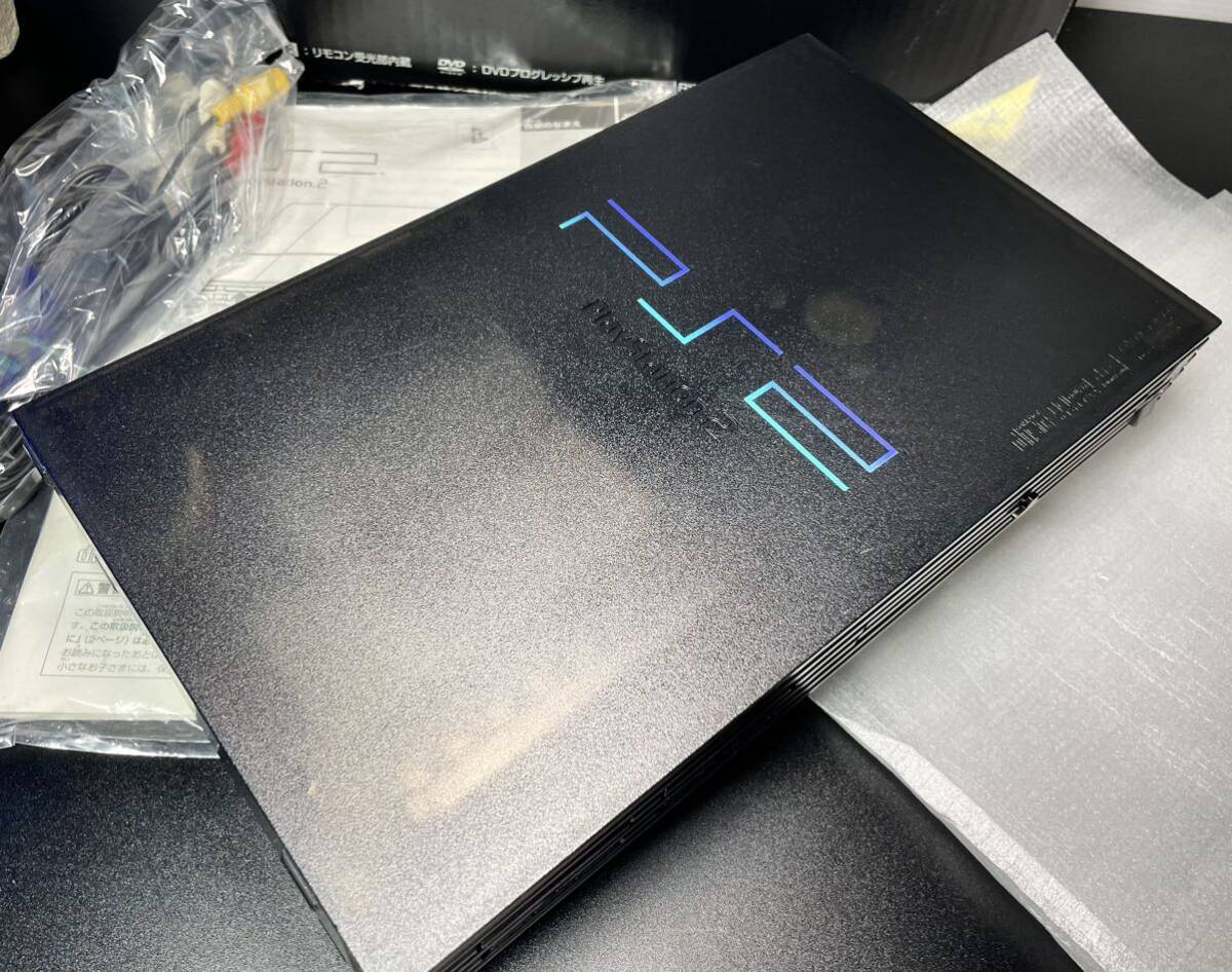 美品 動作品 PS2プレステ 2 プレイステーション2 SCPH-50000 NBミッドナイトブラック 本体 コントローラー セットPlaystation2_画像4