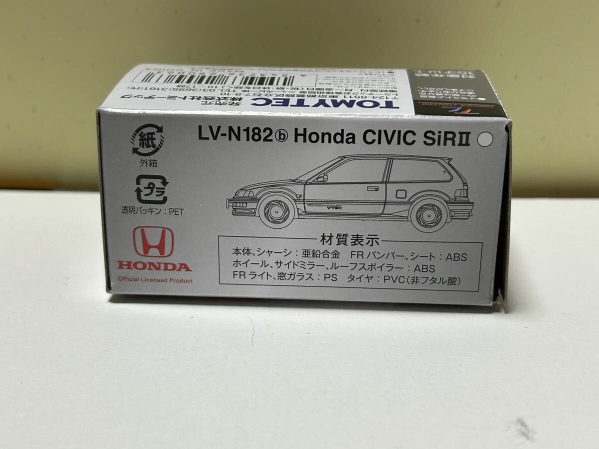 LV-N182b トミーテック トミカリミテッドヴィンテージ ネオ 1/64 本田 civic(シビック) SIR2 89年式 白_画像2