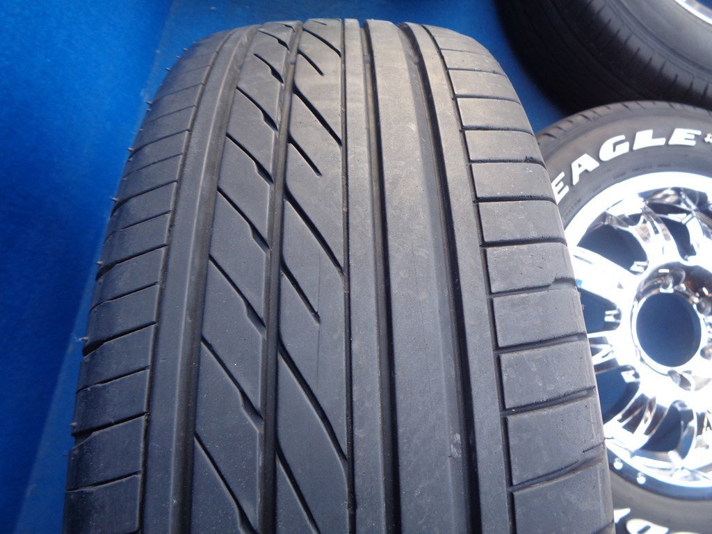 【送料込み】★ HELIOS HS-08 ★ 6.5J/+35　PCD 139.7 ★ 215/65R16 ★ ナスカー ホワイトレター ★ ハイエース ★ スパッタ メッキ ★_画像5