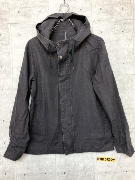relume JOURNAL STANDARD ジャーナルスタンダード メンズ リネン混 比翼ジップ フード付き ジャケット M グレー系 麻ポリエステル