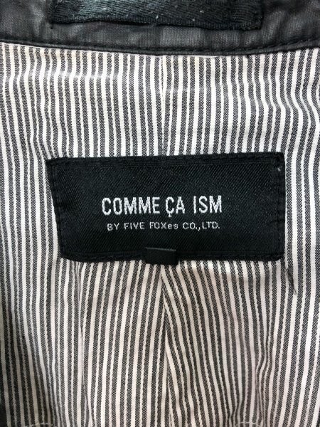 COMME CA ISM コムサイズ メンズ コーティング テーラードジャケット L 黒 綿_画像2