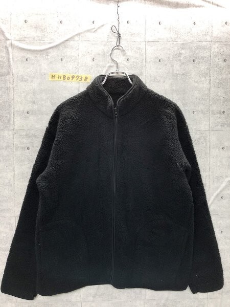 良品計画 無印良品 メンズ ボア フリース ジップジャケット L-XL 黒 ポリエステル_画像1