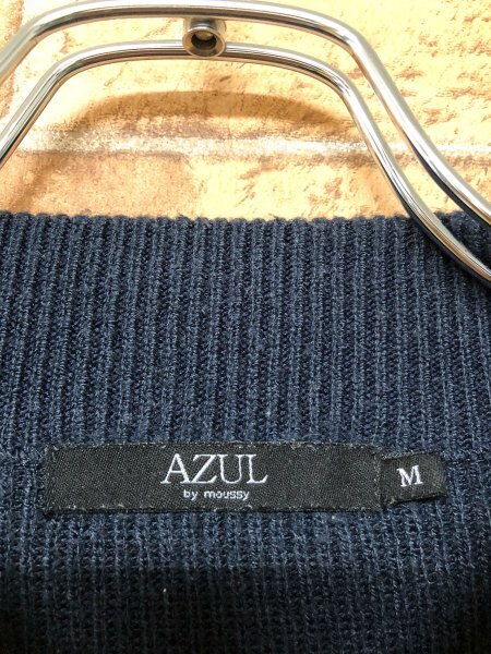 AZUL by moussy アズールバイマウジー レディース ボトルネック ニットセーター M ネイビー アクリル_画像2