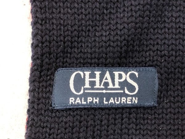 CHAPS RALPH LAUREN ラルフローレン キッズ ボーダー ニットマフラー 紺赤_画像2