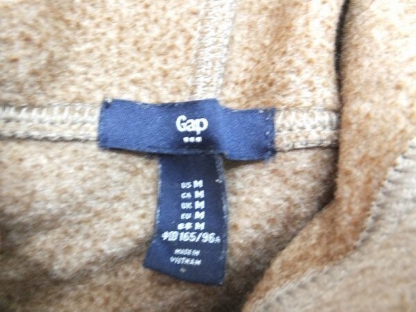 GAP ギャップ レディース 裏起毛 スウェットプルパーカー M 茶色_画像2