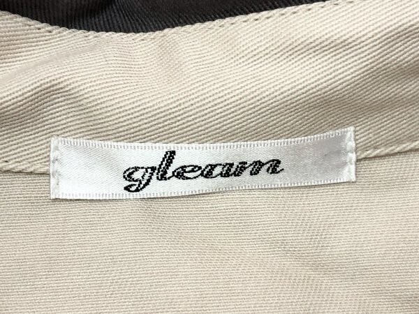 gleam グリーム ロゴ刺繍入り 薄手 ジップ ブルゾンジャケット 羽織り アウター ライトベージュ Fの画像2