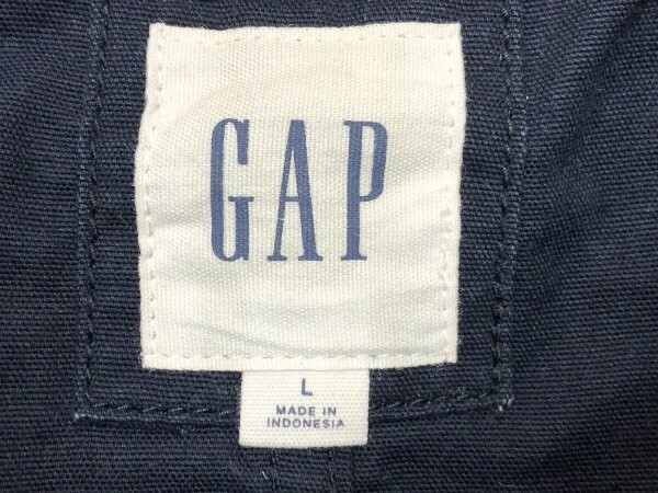 GAP ギャップ 胸ポケット付き 薄手 シャツジャケット 羽織り 紺 ネイビー L_画像2