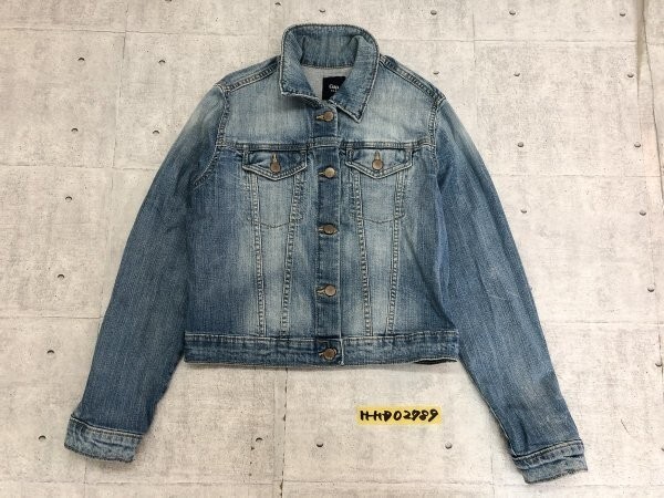 GAP ギャップ レディース ダブルポケット デニムジャケット Gジャン M(165/96A) 水色 綿98%_画像1